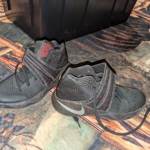 Jordan Black and Red High-Top Sneakers